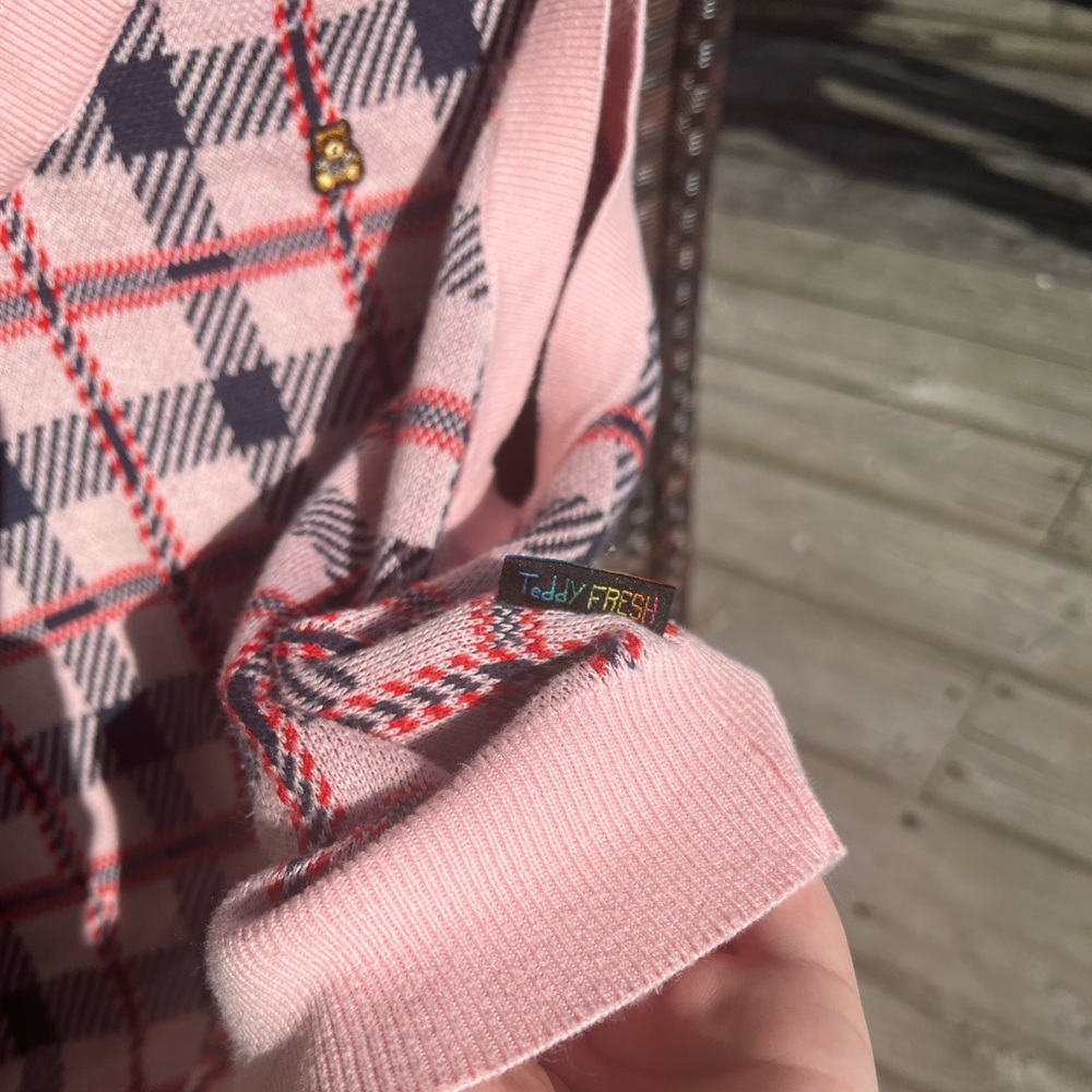 2021 TEDDY FRESH Pink Plaid Vest - Picture 4 of 7